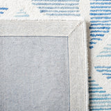 Abstract 655 Contemporary Hand Tufted 80% Wool, 20% Cotton Rug Ivory / Blue