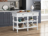 Rorratt Transitional Kitchen Island Marble & White Finish AC00186-ACME