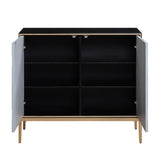 Quilla Contemporary Console Table Black, Gray & Brass Finish AC00200-ACME