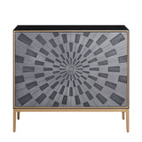 Quilla Contemporary Console Table Black, Gray & Brass Finish AC00200-ACME