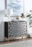 Quilla Contemporary Console Table Black, Gray & Brass Finish AC00200-ACME