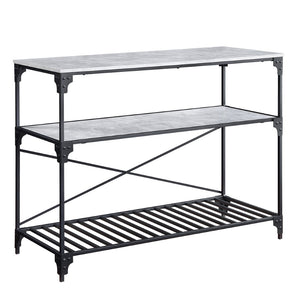 Jakob Industrial Kitchen Island Black & Concrete Finish AC00272-ACME