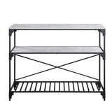 Jakob Industrial Kitchen Island Black & Concrete Finish AC00272-ACME