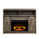 Tobias Industrial Fireplace Rustic Oak Finish AC00274-ACME