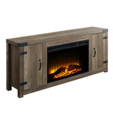 Tobias Industrial Fireplace Rustic Oak Finish AC00275-ACME