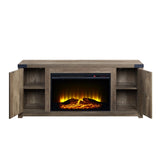 Tobias Industrial Fireplace Rustic Oak Finish AC00275-ACME