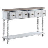 Bence Transitional Console Table Dark Charcoal & Antique White Finish AC00280-ACME