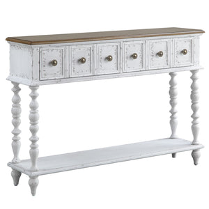 Bence Transitional Console Table Dark Charcoal & Antique White Finish AC00280-ACME