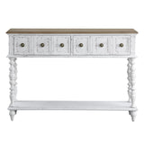 Bence Transitional Console Table Dark Charcoal & Antique White Finish AC00280-ACME