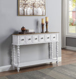 Bence Transitional Console Table Dark Charcoal & Antique White Finish AC00280-ACME