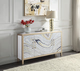 Olisa Modern Console Table White & Gold AC00283-ACME