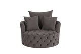 Zunyas Contemporary Accent Chair with Swivel Gray Velvet($16 RMB/m, #MJ7-31) AC00292-ACME