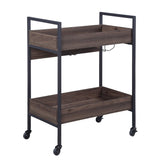 Jerrick Industrial Serving Cart Walnut & Black Finish AC00326-ACME