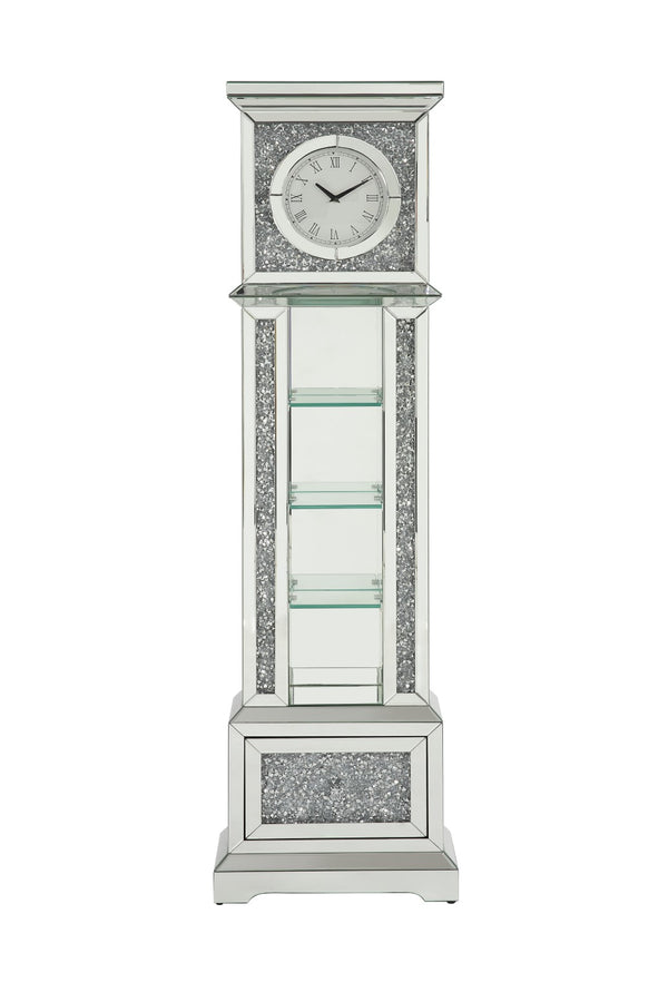 Noralie Glam Grandfather Clock with LED Mirrored & Faux Diamonds AC00348-ACME