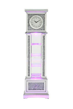 Noralie Glam Grandfather Clock with LED Mirrored & Faux Diamonds AC00348-ACME