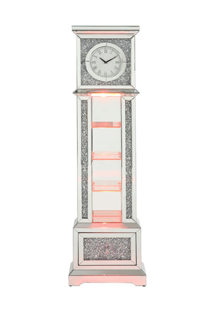 Noralie Glam Grandfather Clock with LED Mirrored & Faux Diamonds AC00348-ACME