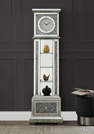 Noralie Glam Grandfather Clock with LED Mirrored & Faux Diamonds AC00348-ACME