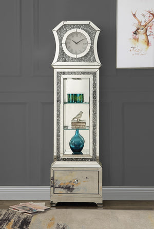 Noralie Glam Grandfather Clock with LED Mirrored & Faux Diamonds AC00350-ACME