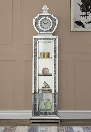 Noralie Glam Grandfather Clock with LED Mirrored & Faux Diamonds AC00351-ACME