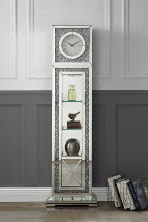 Noralie Glam Grandfather Clock with LED Mirrored & Faux Diamonds AC00354-ACME