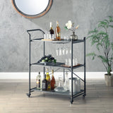 Cordelia Industrial Serving Cart Sandy Black, Dark Bronze Hand-Brushed Finish AC00359-ACME