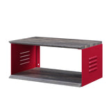 Cargo Industrial Accent Table with Wall Shelf Red AC00361-ACME