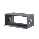 Cargo Industrial Accent Table with Wall Shelf Gunmetal AC00362-ACME