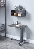 Cargo Industrial Accent Table with Wall Shelf Gunmetal AC00362-ACME