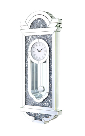 Noralie Glam Wall Clock Mirrored & Faux Diamonds AC00419-ACME