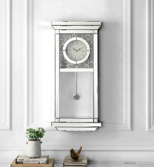 Noralie Glam Wall Clock Mirrored & Faux Diamonds AC00423-ACME