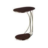 Cirus Contemporary Accent Table Walnut & Antique Brass Finish AC00595-ACME