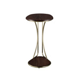 Cirus Contemporary Accent Table Walnut & Antique Brass Finish AC00595-ACME