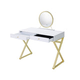 Coleen Contemporary Vanity Desk with Mirror & Jewelry Tray  AC00667-ACME