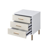 Myles Contemporary Nightstand White & Gold Finish AC00843-ACME