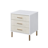 Myles Contemporary Nightstand White & Gold Finish AC00843-ACME