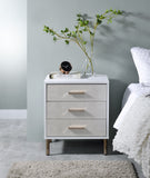 Myles Contemporary Nightstand White & Gold Finish AC00843-ACME