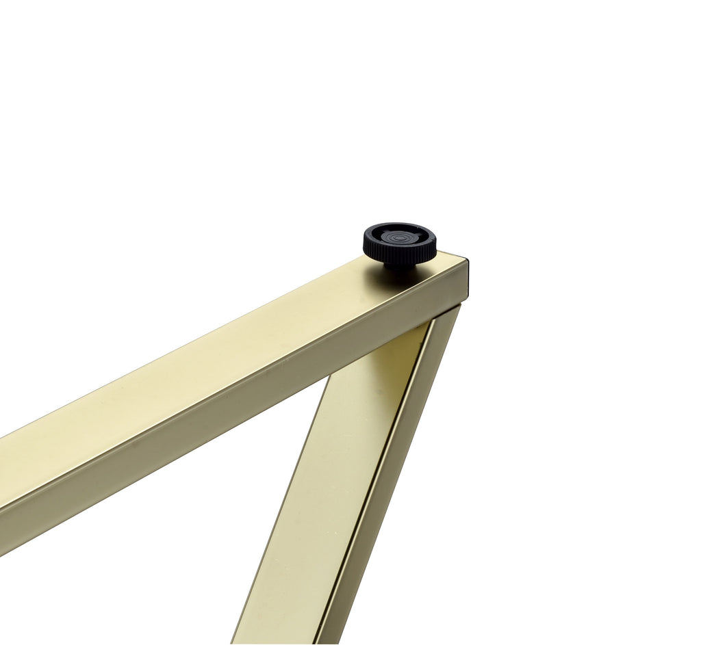 Coleen Contemporary Vanity Desk Black PVC - Top (Hard Veneer) •Brass -Metal Base (Matt Brass Plating) AC00844-ACME