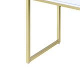 Coleen Contemporary/Casual Vanity Desk White PVC - Top (Pure White, Hard Veneer) •Brass -Metal Base (Matt Brass Plating) AC00891-ACME