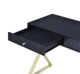 Coleen Contemporary Vanity Desk with USB Black & Brass Finish AC00894-ACME