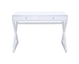 Coleen Contemporary Vanity Desk TOP] White Wood (cc#) •BASE] Chrome Metal (cc#) AC00895-ACME