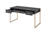 Perle Industrial Vanity Desk with USB Champagne Gold & Black Finish AC00897-ACME