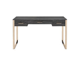 Perle Industrial Vanity Desk with USB Champagne Gold & Black Finish AC00897-ACME