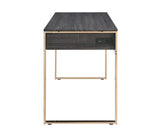 Perle Industrial Vanity Desk with USB Champagne Gold & Black Finish AC00897-ACME