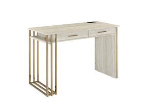 Tyeid Contemporary Vanity Desk with USB Antique White & Gold Finish AC00898-ACME