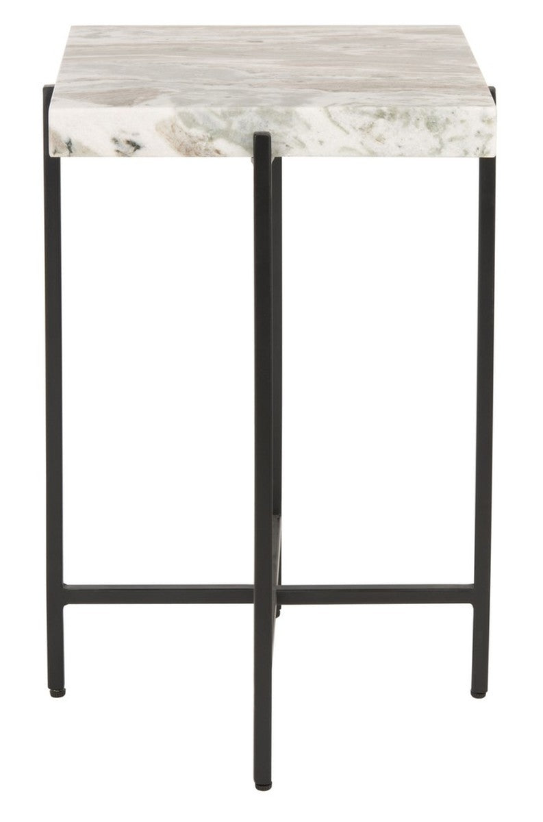 Tenzin Stylish Marble-Top Accent Table with Sleek Metal Base - Modern Home Décor Essential