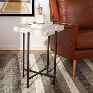 Tenzin Stylish Marble-Top Accent Table with Sleek Metal Base - Modern Home Décor Essential