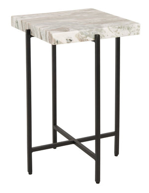 Tenzin Stylish Marble-Top Accent Table with Sleek Metal Base - Modern Home Décor Essential