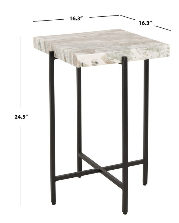 Tenzin Stylish Marble-Top Accent Table with Sleek Metal Base - Modern Home Décor Essential