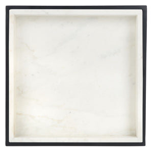 Kya 2-Tier Marble Accent Table - Stylish Walnut & Black Frame, Perfect for Chic Small Spaces