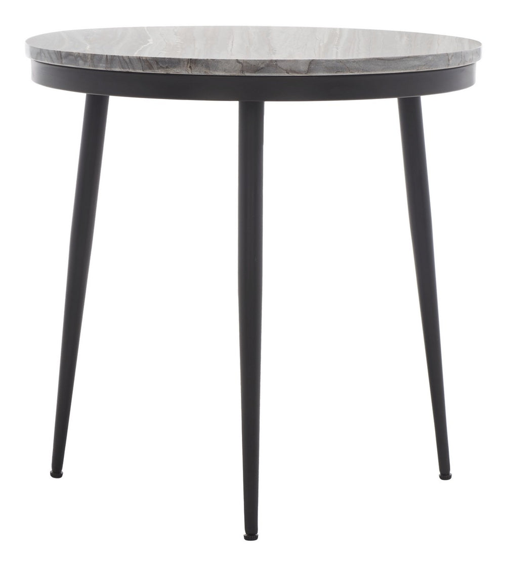 Safavieh Hiten Drink Table  Grey Marble Iron ACC3714A